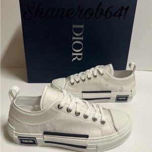Christian Dior B23 Low Top Oblique Transparent 39 White/ Black Monogram Sneaker